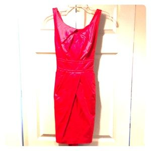 Pink vneck dress with pockets